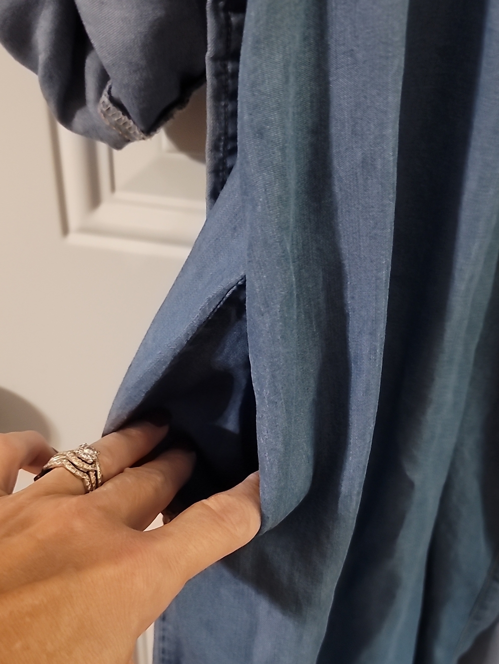 Denim Color Long Duster - Picture 8 of 11